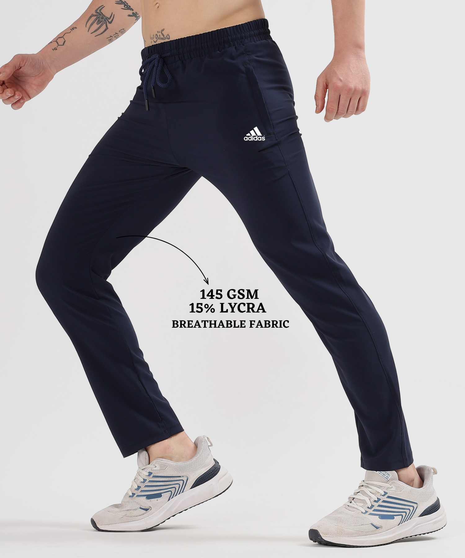 Imported Ns Parachute Lycra Trackpant (15% Lycra 145 GSM) — view 2