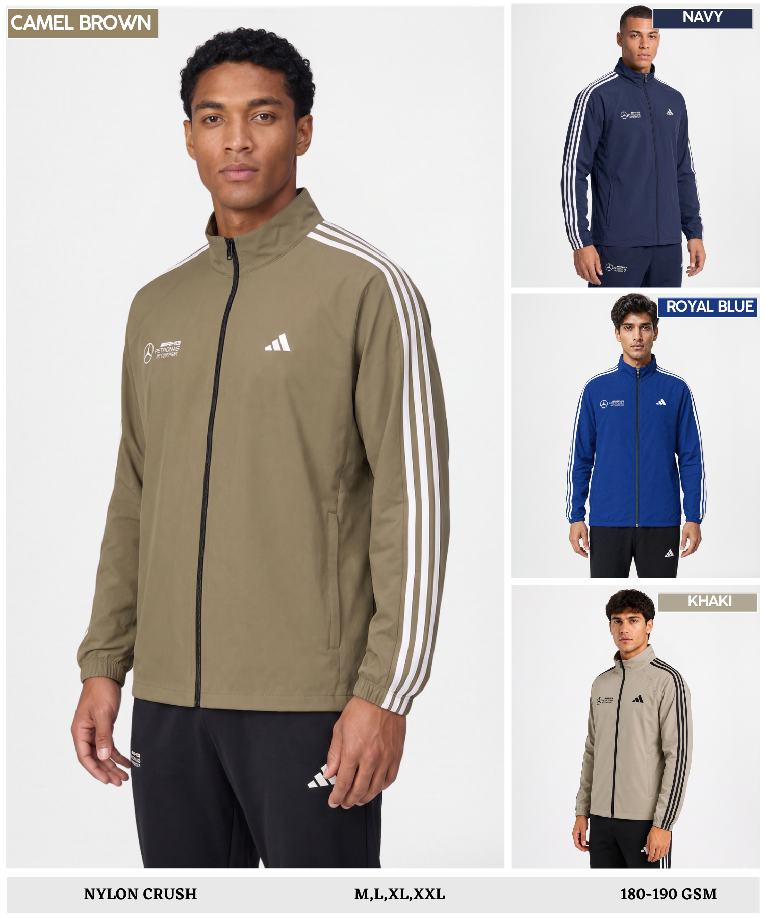 Men's Premium Imported Nylon crush Lycra Sports Jacket | Without Inner Fabric — view 2