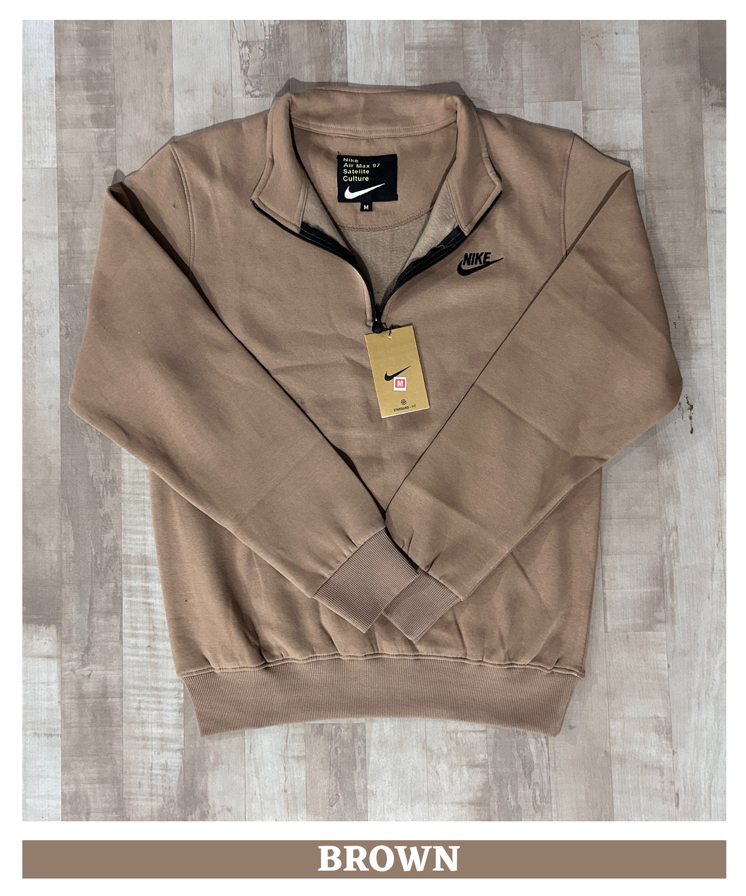 Premium Quality 100% Cotton Fleece Half Zipper SweatShirt ( 325 GSM) — view 5