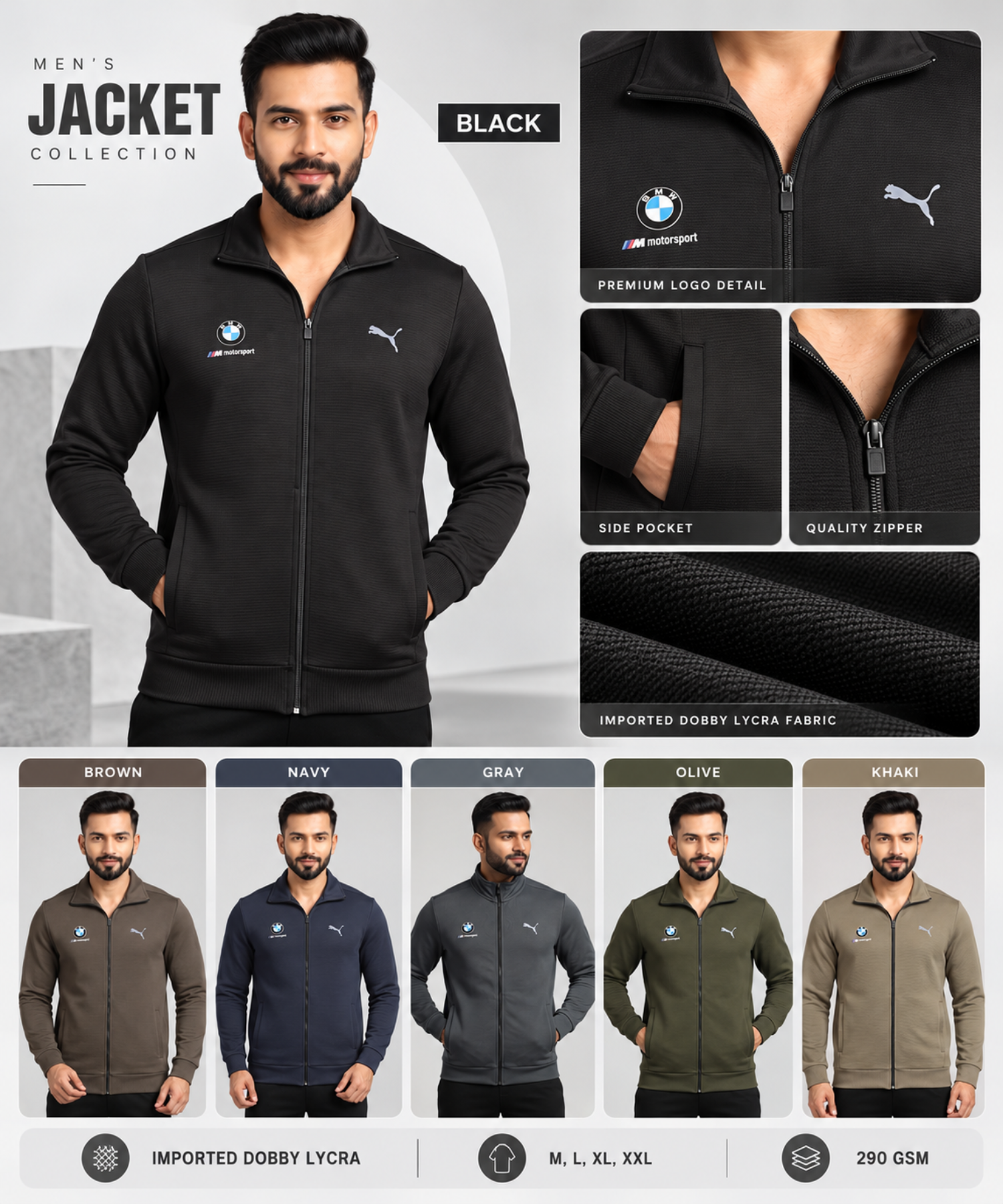 Imported Dobby Lycra Jackets (GSM 290) | Dual Logo — view 8