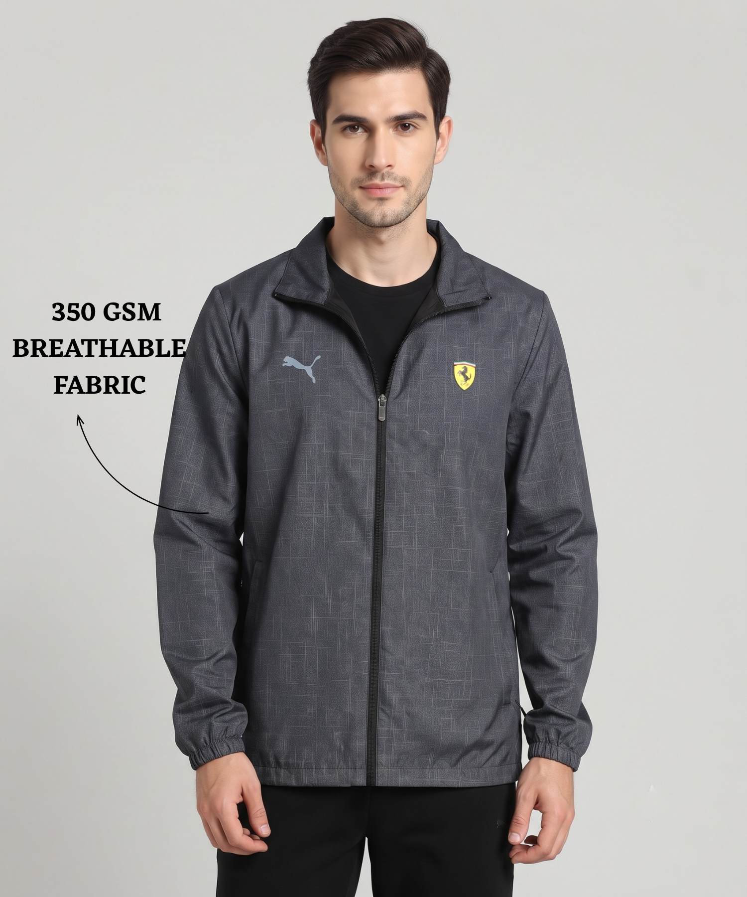 Imported Premium Quality TPU Embossed Windcheater With Inner Lining | Dual Branding Logo | GSM 350 | Regular Fit — view 6