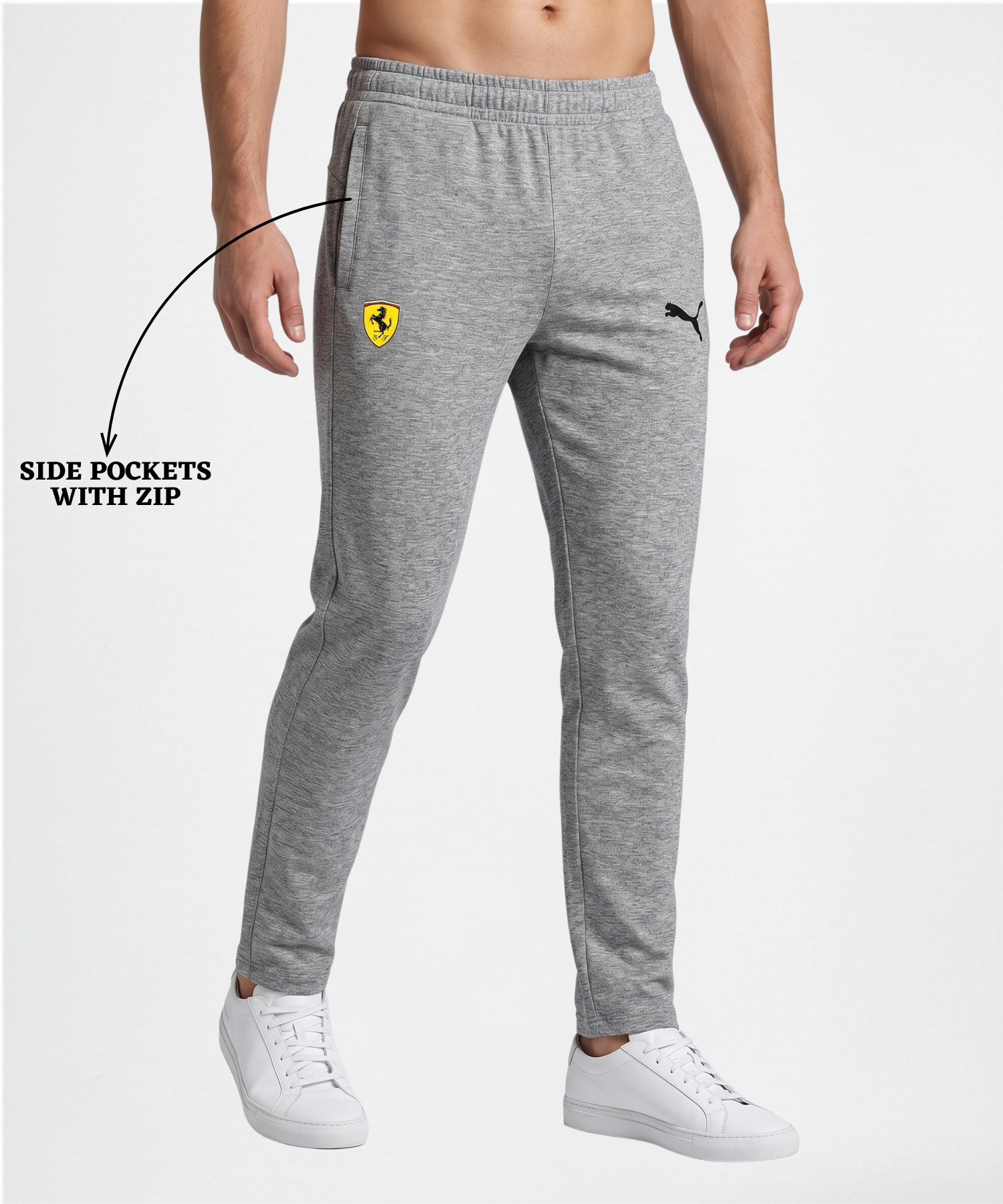 Imported Poly Cotton Lycra TrackPant (GSM 250) | Dual Branding Logo — view 3
